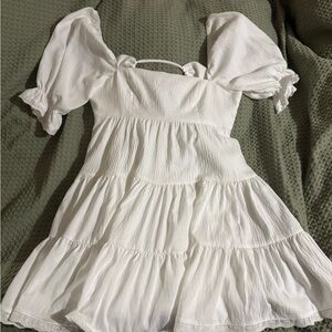 White Puff Sleeve Altar’d State Dress